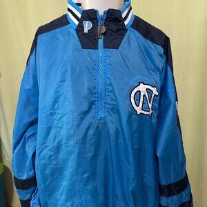 Vintage Pro Player North Carolina Tar Heels Black Blue Reversible Jacket Large N